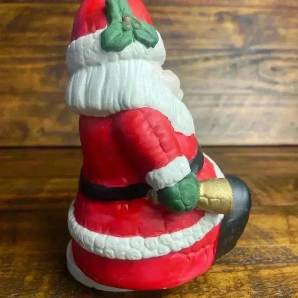 Vintage Ceramic Wind-Up Musical Santa Claus Rotates Winking Santa - Picture 5 of 9